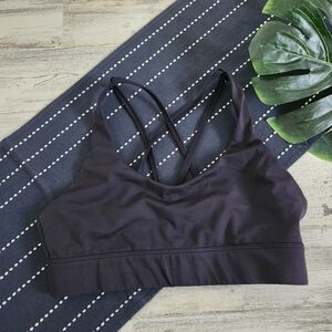 Zyia Active Strappy Racerback Sports Bra Black Size Large